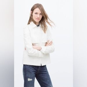 Zara White Trench Coat Elegant Minimalist Design
